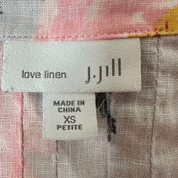 J Jill Love Linen Shirt Womens Extra Small Petite Summer Lightweight Cottagecore - Picture 5 of 10